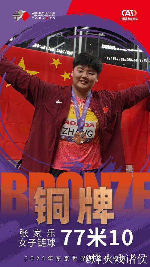 田径世锦赛女子链球 赵杰刷新个人最好成绩摘银